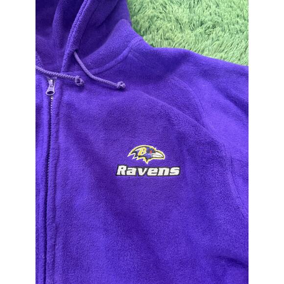 Baltimore Ravens Y2K Purple Full Zip Fleece Sweatshirt Sz XL NFL - Picture 2 of 7